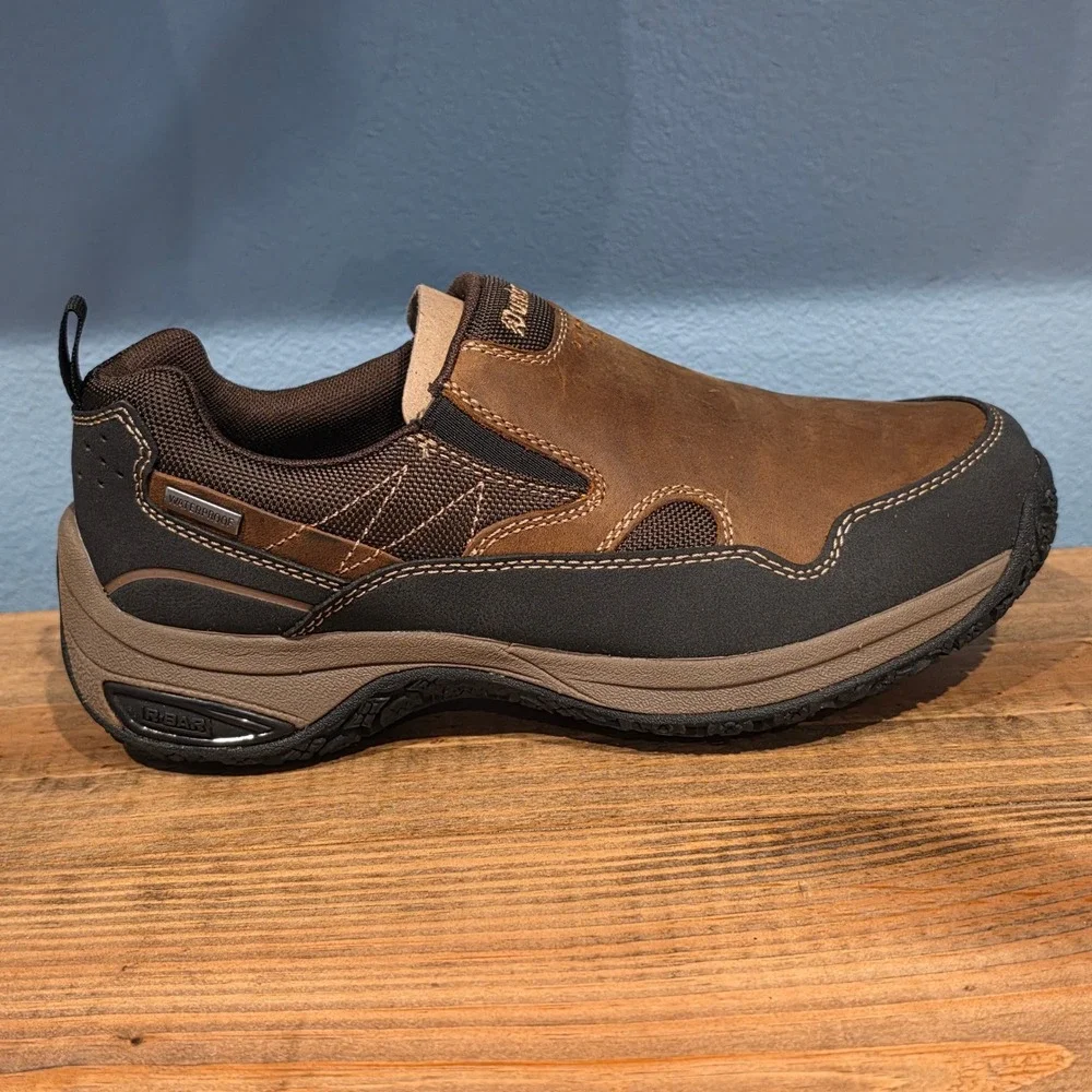 Dunham Mens Cloud Plus Slip On Hiking Shoes Brown Waterproof Leather 7 EEEE WIDE